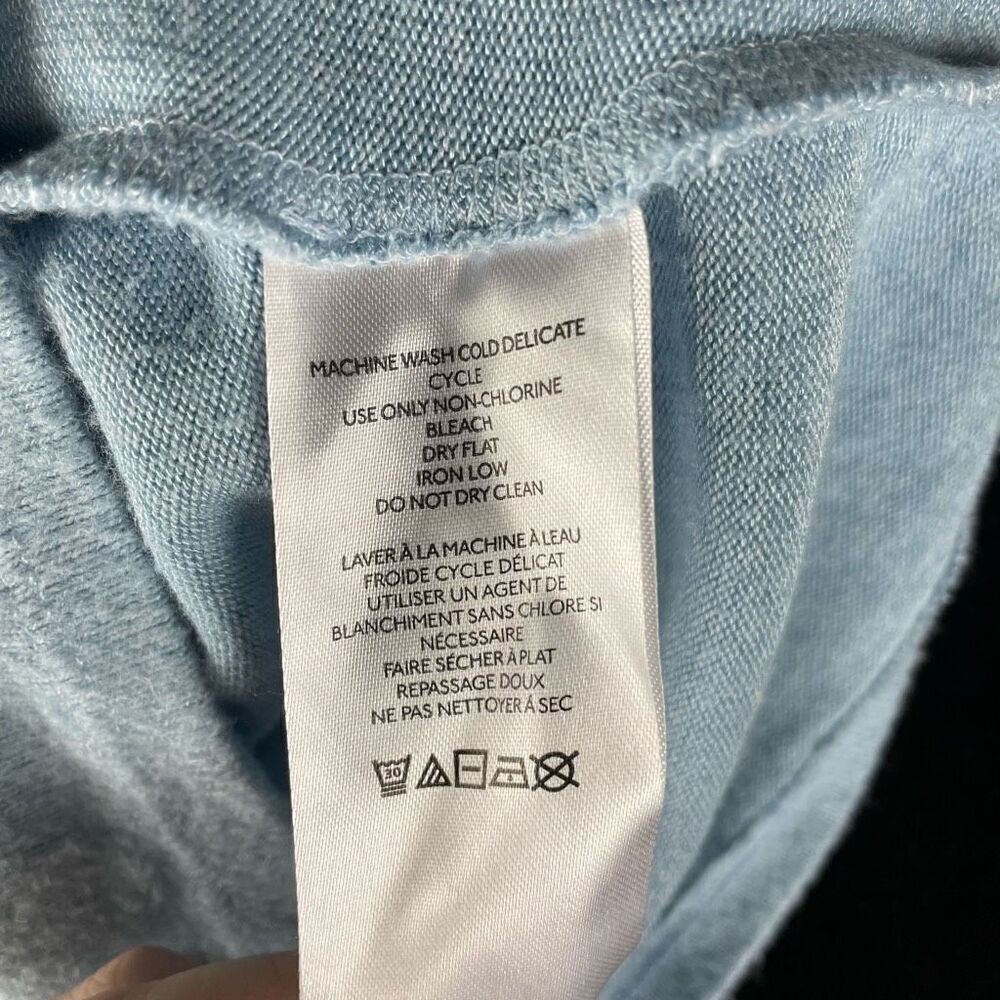 Anthropologie Cropped Baby Blue  Long Sleeve Turtleneck - Women’s L - Picture 8 of 9